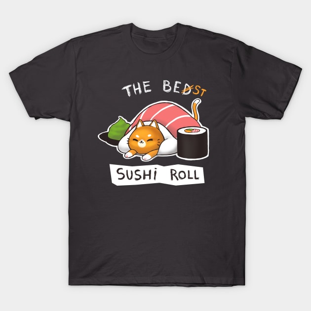 Sushi Roll Bed Cat - Funny Cute Kitty - Social Distancing T-Shirt by BlancaVidal